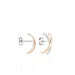 Cr&eacute;oles Bleona Croisees Or Bicolore - Boucles d'oreilles cr&eacute;oles Femme | Histoire d&rsquo;Or