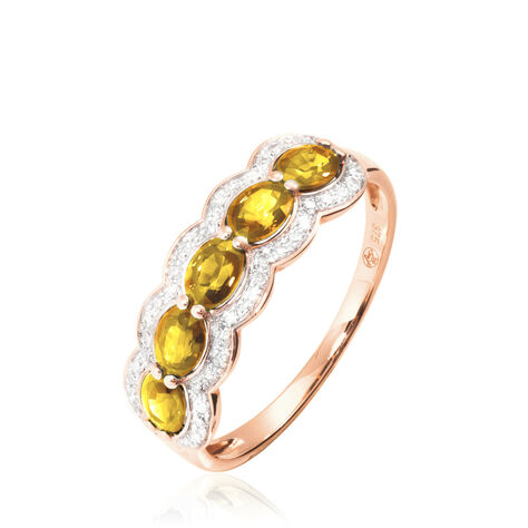 Bague Margaux Or Rose Citrine Et Diamant - Bagues avec pierre Femme | Histoire d’Or