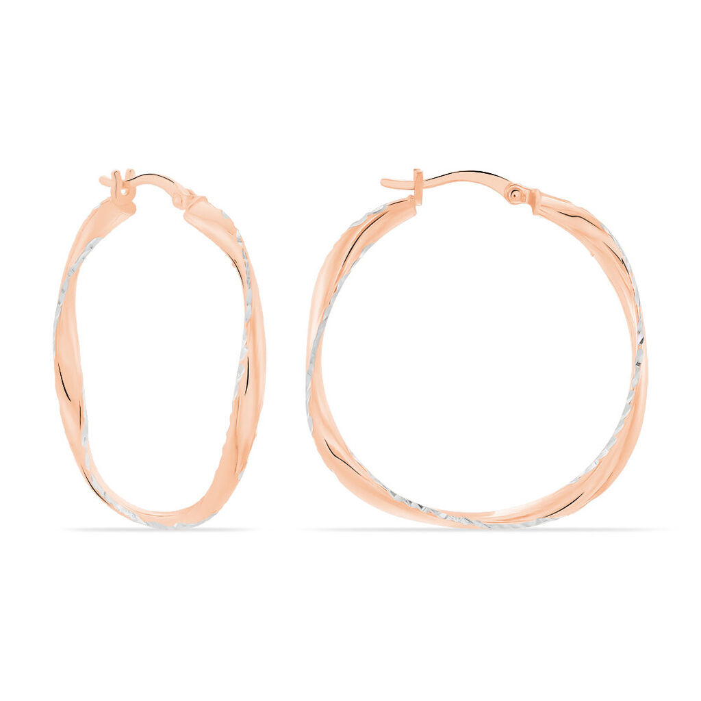 Créoles Argent Rose Alieno - Boucles d'oreilles créoles Femme | Histoire d’Or