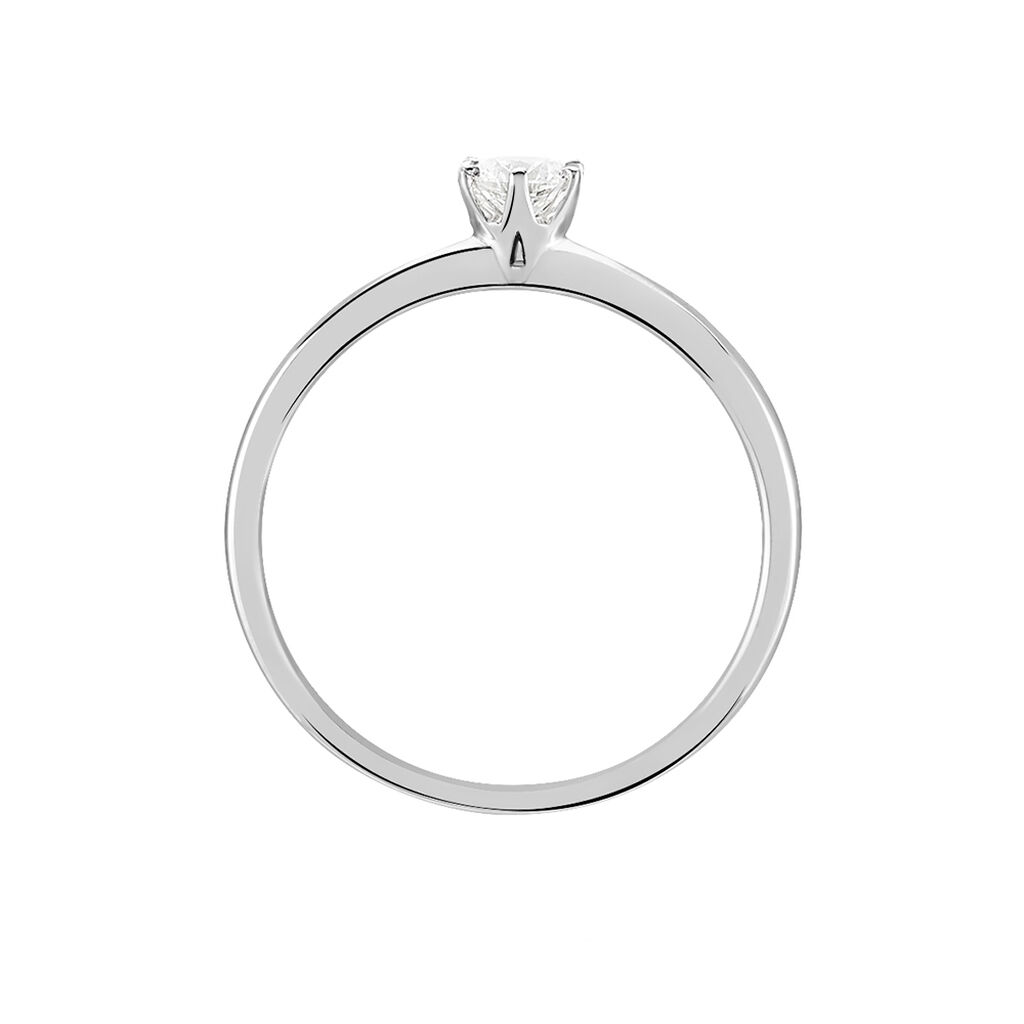 Bague Solitaire Natalia Or Blanc Diamant - Bagues solitaires Femme | Histoire d’Or