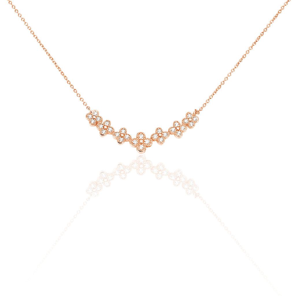 Collier Angellina Argent Rose Oxyde De Zirconium - Colliers fantaisie Femme | Histoire d&rsquo;Or