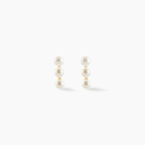 Boucles D'oreilles Puces Caitlyn Or Jaune Perle De Culture - Clous d'oreilles Femme | Histoire d’Or
