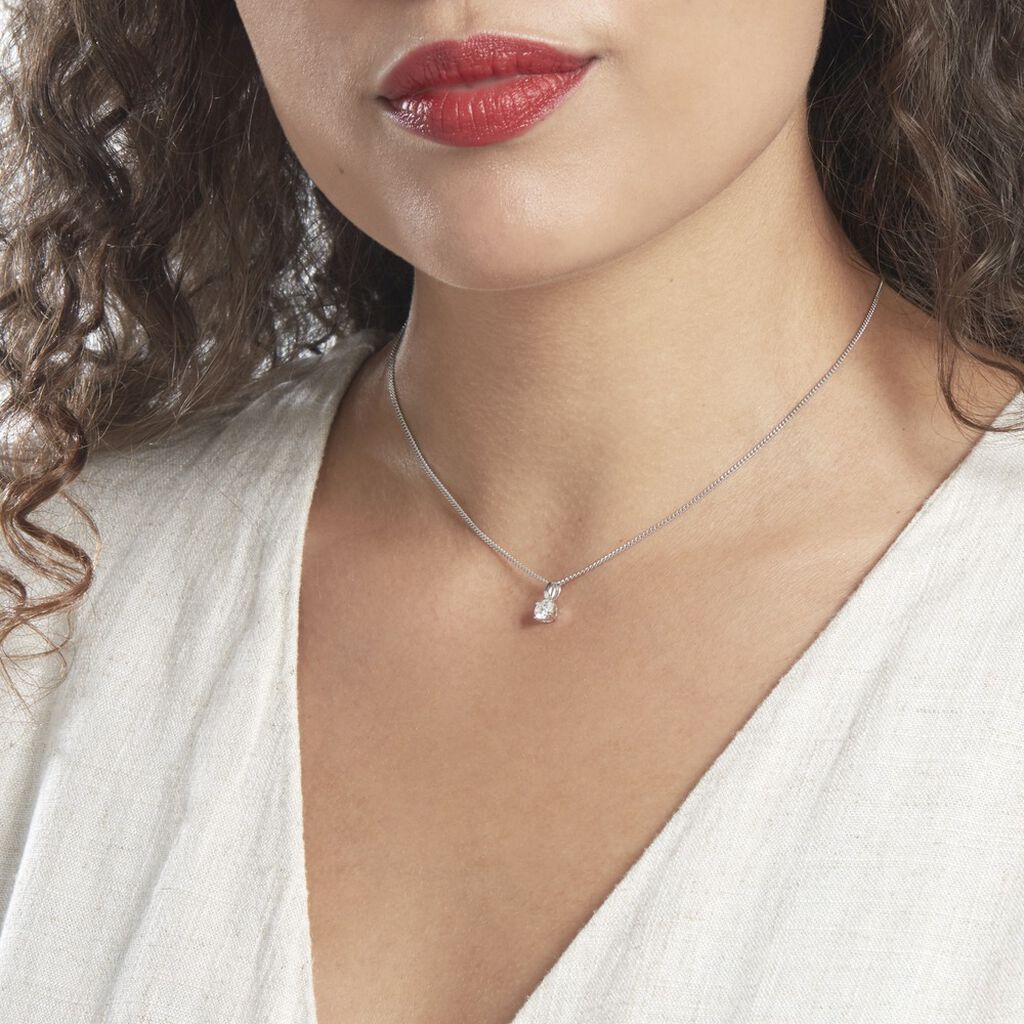 Pendentif Victoria Or Blanc Diamant - Pendentifs Femme | Histoire d&rsquo;Or
