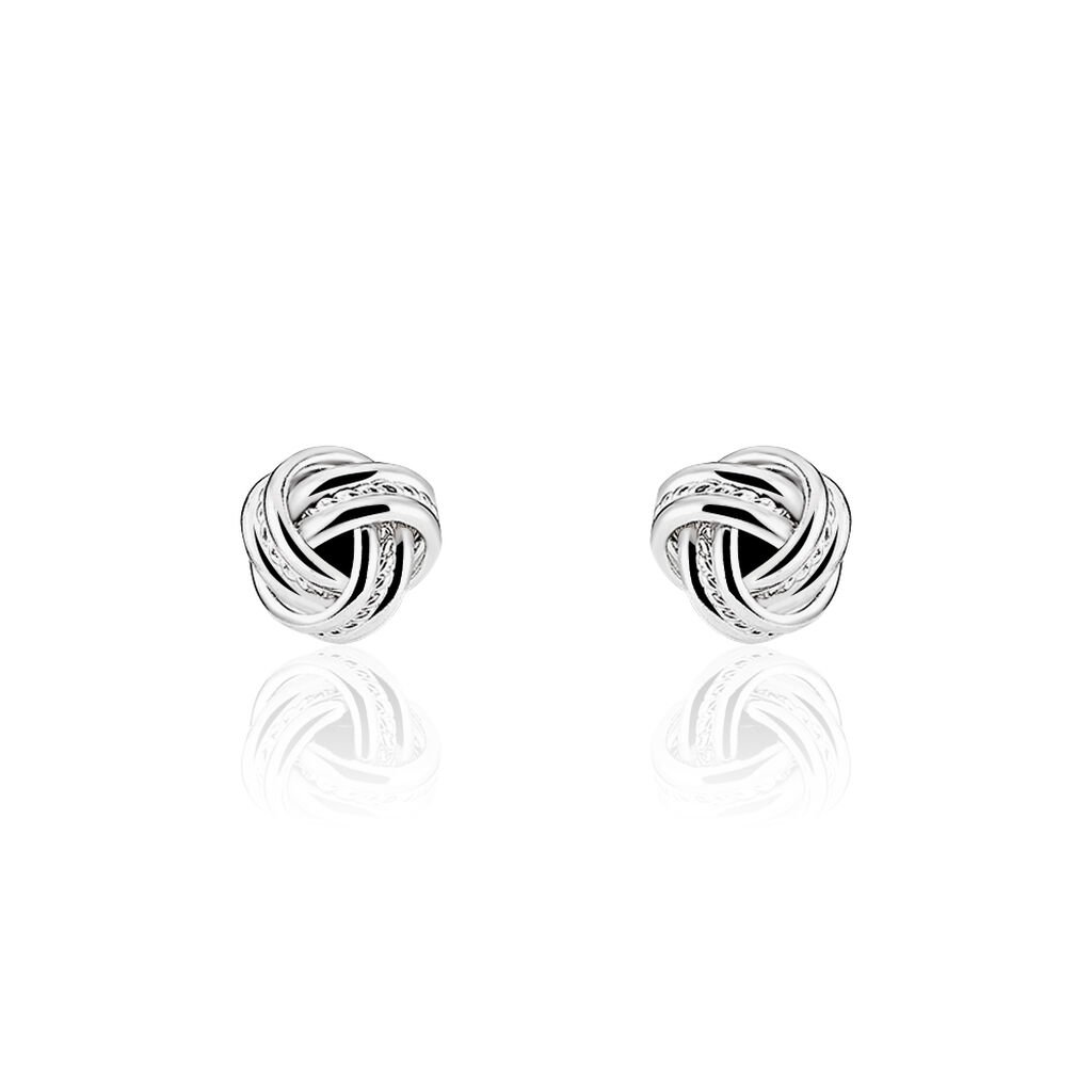 Boucles D'oreilles Puces Iloa Argent Blanc - Boucles d'oreilles fantaisie Femme | Histoire d&rsquo;Or