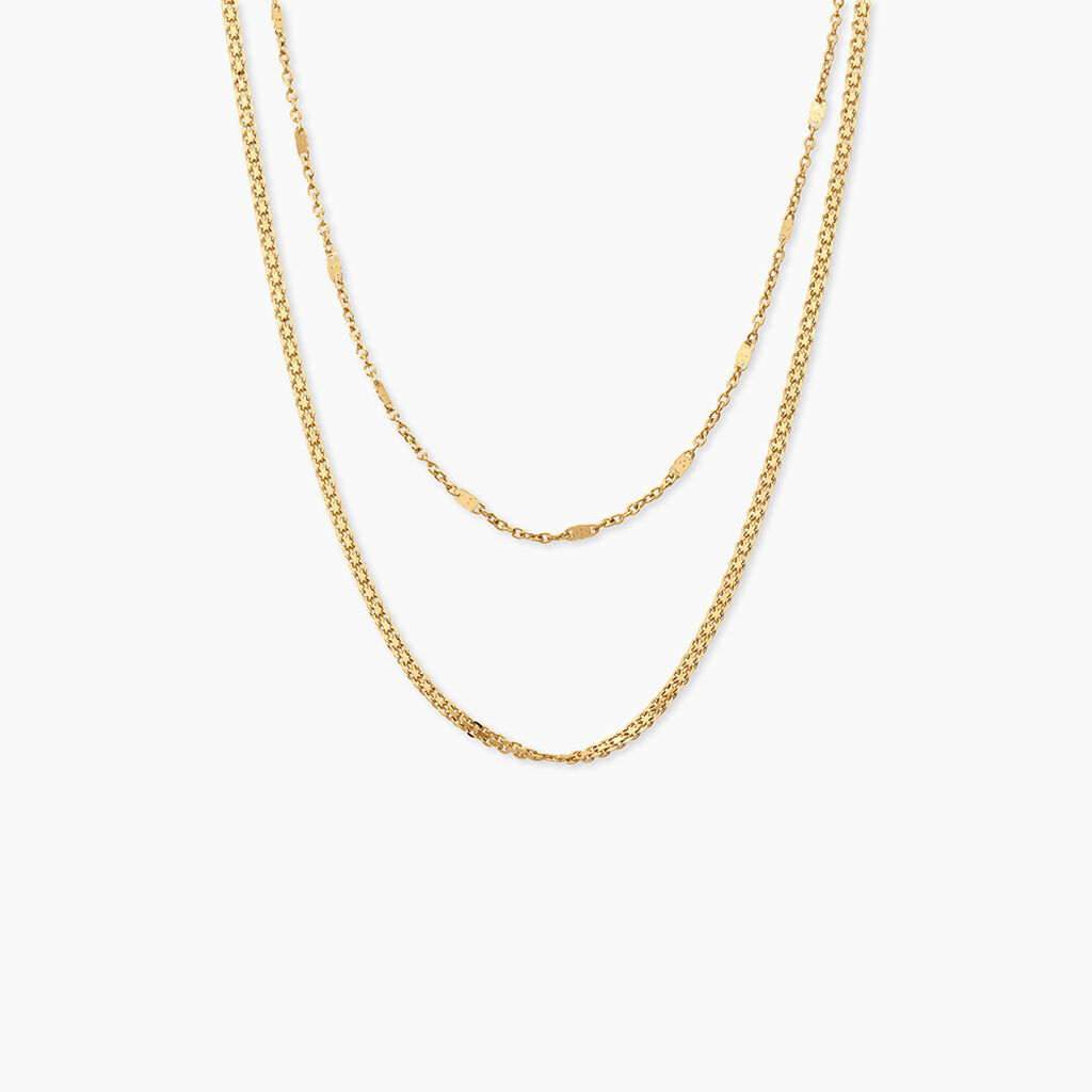 Collier Nuange Argent Dor&eacute; A L'Or 750/1000 - Bijoux sans pierre Femme | Histoire d&rsquo;Or
