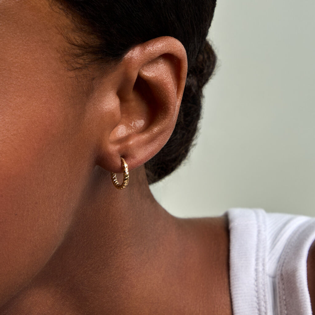 Cr&eacute;oles Cayla Argent Dor&eacute; A L'Or 750/1000 - Boucles d'oreilles cr&eacute;oles Femme | Histoire d&rsquo;Or