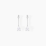 Boucles D'oreilles Pendantes Goutte Or Blanc Oxyde De Zirconium - Boucles d'oreilles pendantes Femme | Histoire d&rsquo;Or