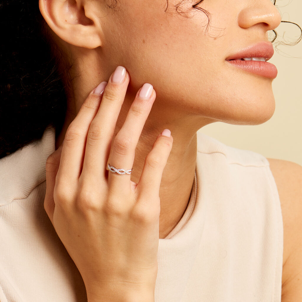 Bague Or Blanc Triston Oxyde De Zirconium - Bagues avec pierre Femme | Histoire d’Or