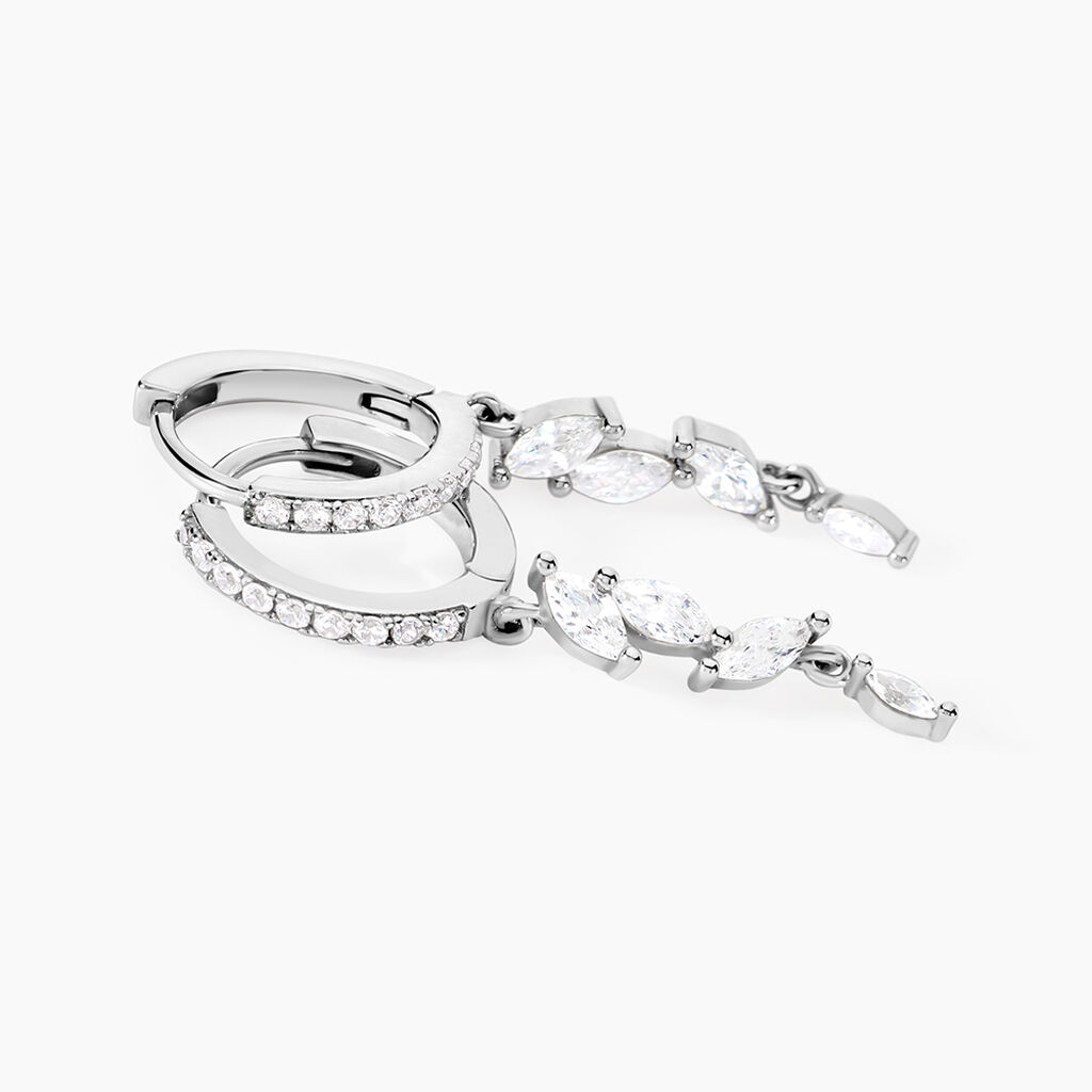 Créoles Elnore Argent Blanc Oxyde De Zirconium -  Femme | Histoire d’Or