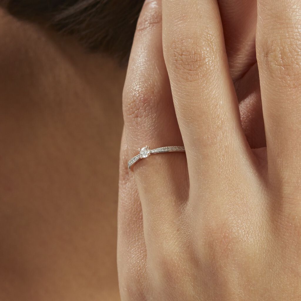 Bague Solitaire Hemera Or Rose Diamant - Bagues solitaires Femme | Histoire d’Or