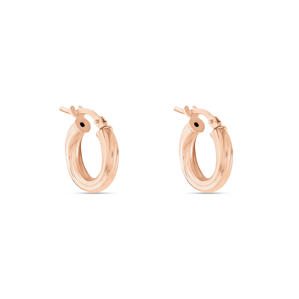 Créoles Maia Argent Rose - Boucles d'oreilles créoles Femme | Histoire d’Or