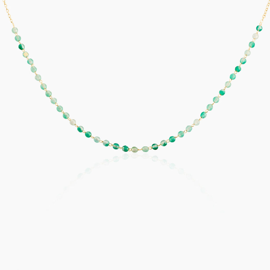 Collier Pala Plaque Or Jaune Calcédoine