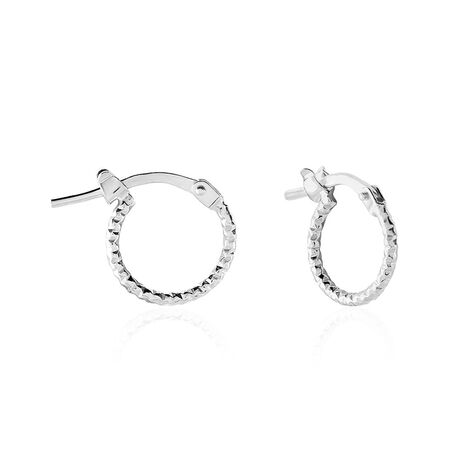 Créoles Valentine Argent Blanc - Boucles d'oreilles créoles Femme | Histoire d’Or