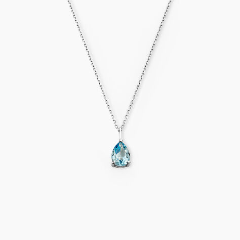 Collier Goutte Or Blanc Topaze - Colliers Femme | Histoire d’Or