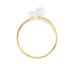 Bague Primo Or Jaune Perle De Culture Et Oxyde De Zirconium - Bagues solitaires Femme | Histoire d&rsquo;Or