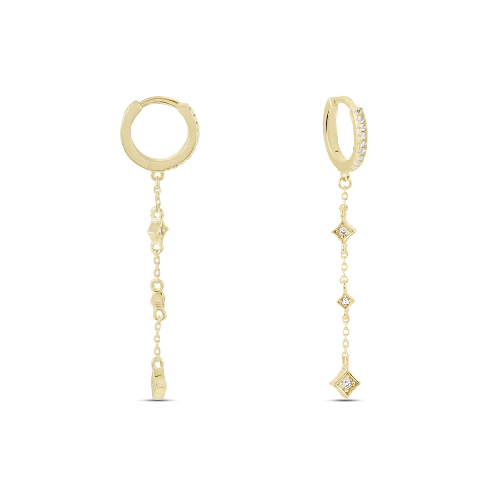 Créoles Linheave Plaqué Or Jaune Oxyde De Zirconium - Boucles d'oreilles créoles Femme | Histoire d’Or
