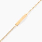 Bracelet Identit&eacute; Etheline Maille Gourmette Or Jaune - Bracelets Communion Enfant | Histoire d&rsquo;Or