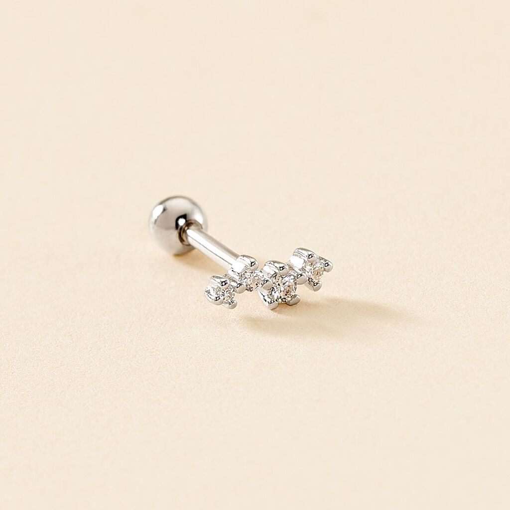 Piercing D'oreille Unitaire Roseau Argent Blanc Oxyde De Zirconium - Boucles d'oreilles fantaisie Femme | Histoire d’Or
