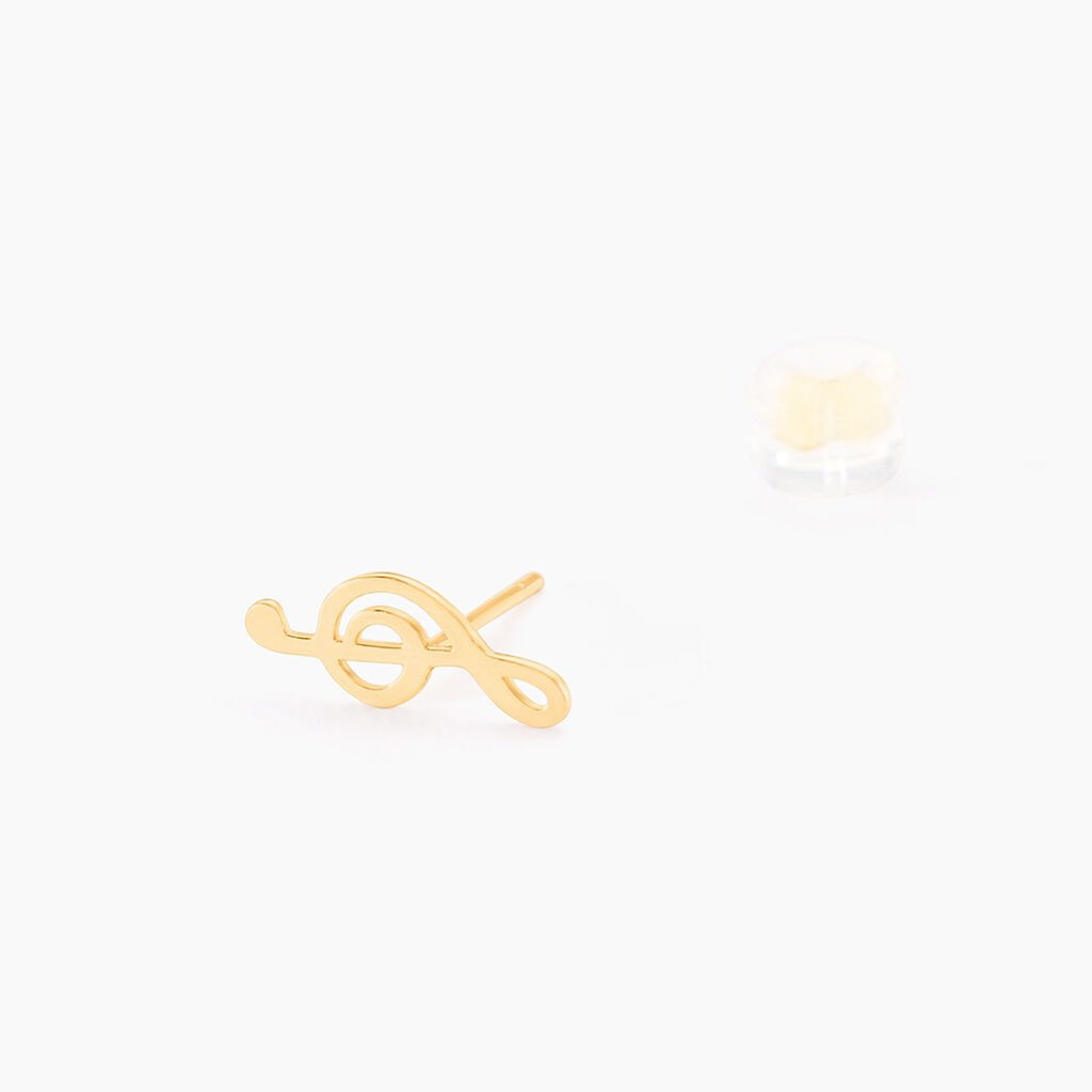 Boucles D'oreilles Puces Bayram Musique Or Jaune - Clous d'oreilles Femme | Histoire d’Or