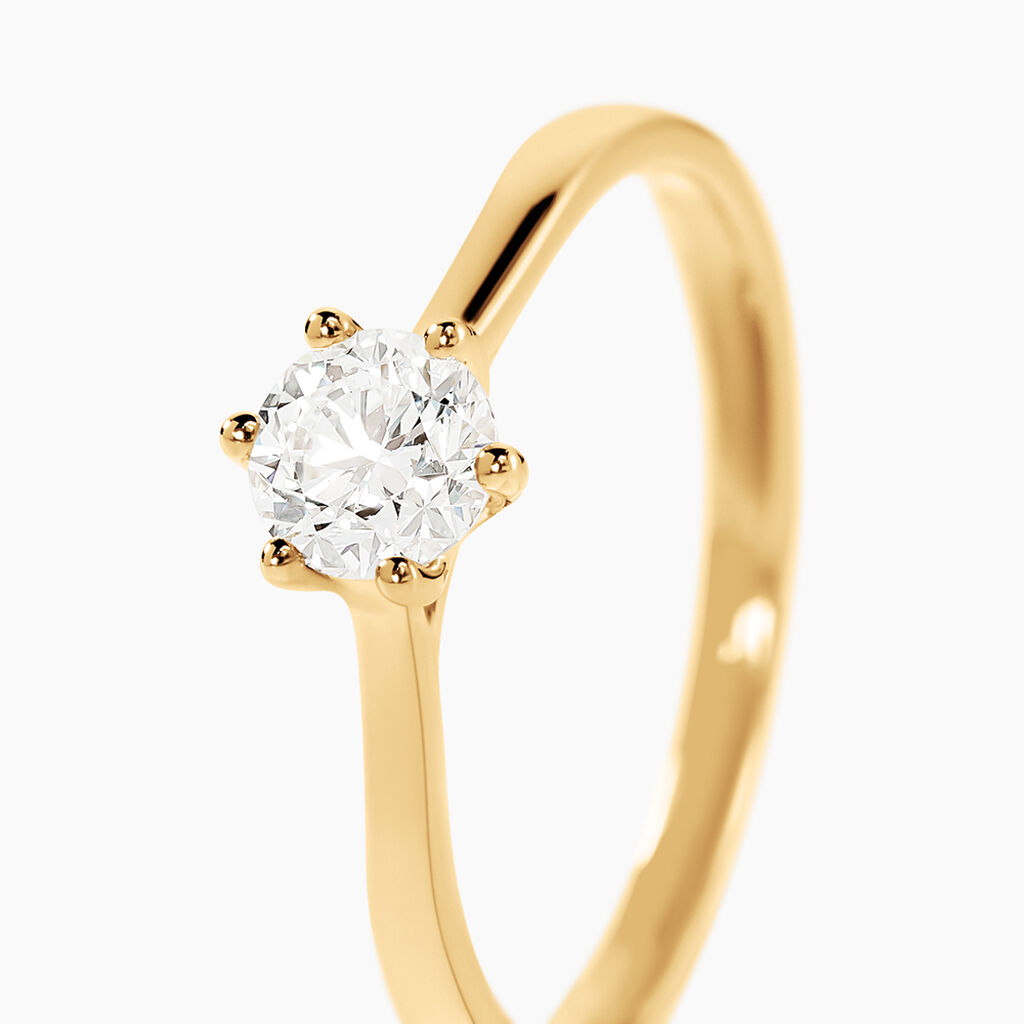 Bague Solitaire Athena Or Jaune Diamant - Bagues solitaires Femme | Histoire d&rsquo;Or