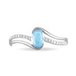 Bague Anja Or Blanc Topaze Et Diamant - Bagues solitaires Femme | Histoire d&rsquo;Or