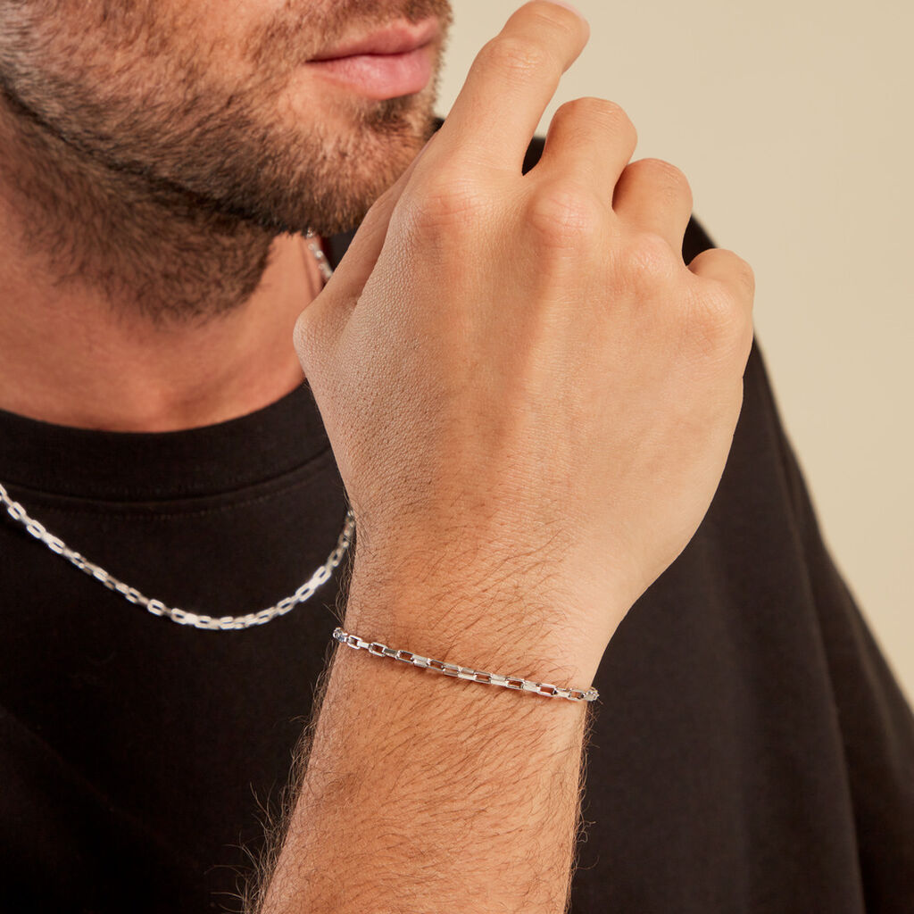 Bracelet Maille Donte Argent Blanc - Bracelets chaîne Homme | Histoire d’Or