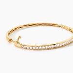 Bracelet Jonc Alane Argent Dor&eacute; A L'Or 750/1000 Oxyde De Zirconium - Bracelets joncs Femme | Histoire d&rsquo;Or