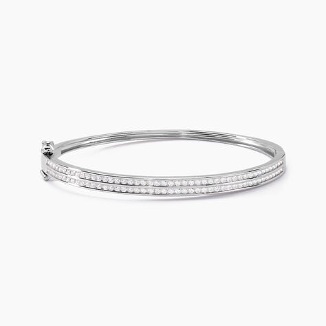 Bracelet Jonc Carinne Argent Blanc Oxyde De Zirconium - Bracelets joncs Femme | Histoire d&rsquo;Or