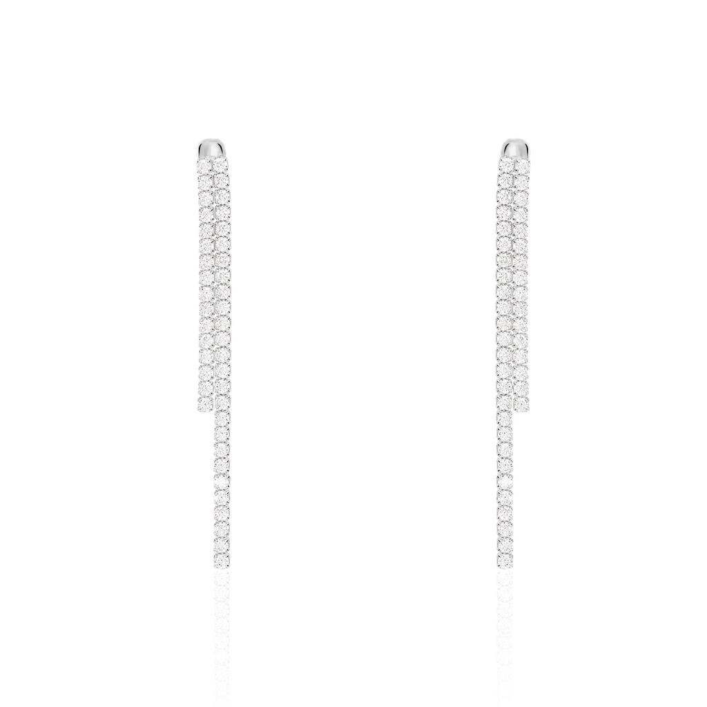 Boucles D'oreilles Pendantes Louanne Argent Blanc Oxyde De Zirconium - Boucles d'oreilles pendantes Femme | Histoire d’Or