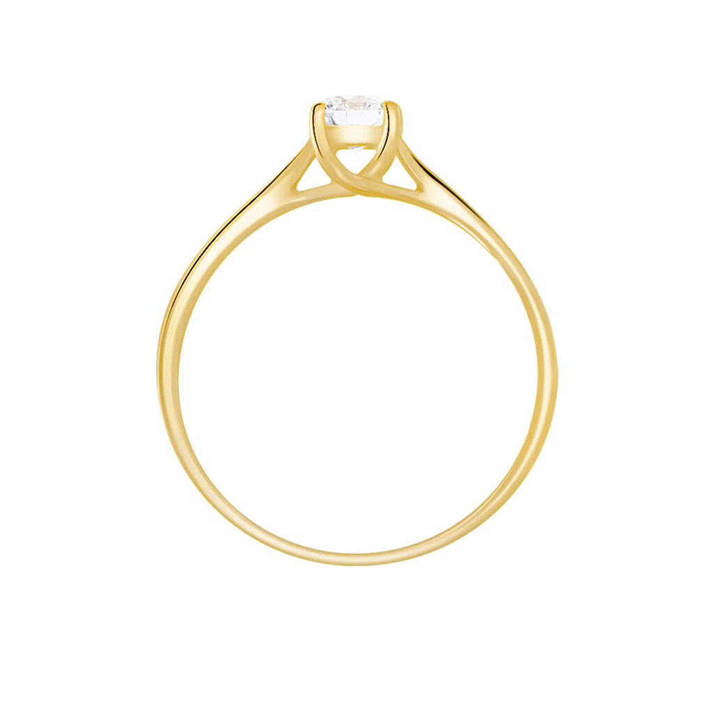 Bague Solitaire Fiona Or Jaune Diamant Synthetique - Bagues solitaires Femme | Histoire d’Or