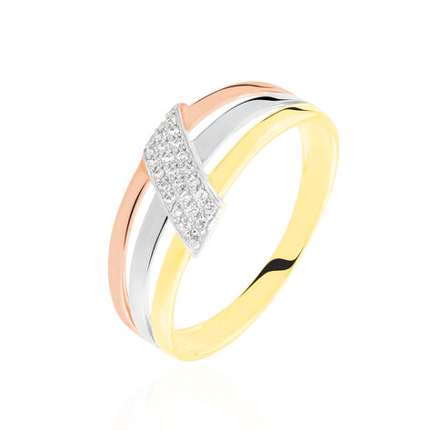 Bague Aurelianne Or Tricolore Diamant - Bagues avec pierre Femme | Histoire d’Or