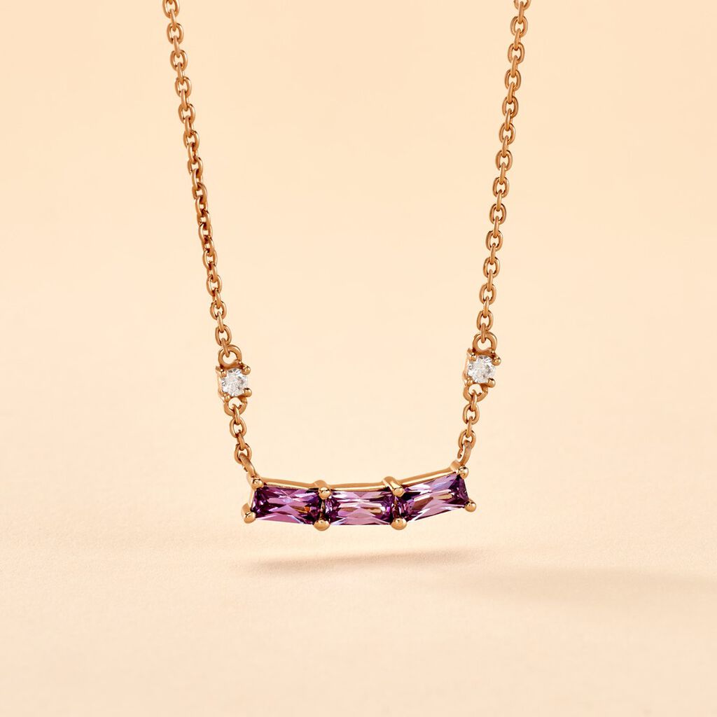 Collier Purple Mood Argent Rose Oxyde De Zirconium - Colliers fantaisie Femme | Histoire d&rsquo;Or