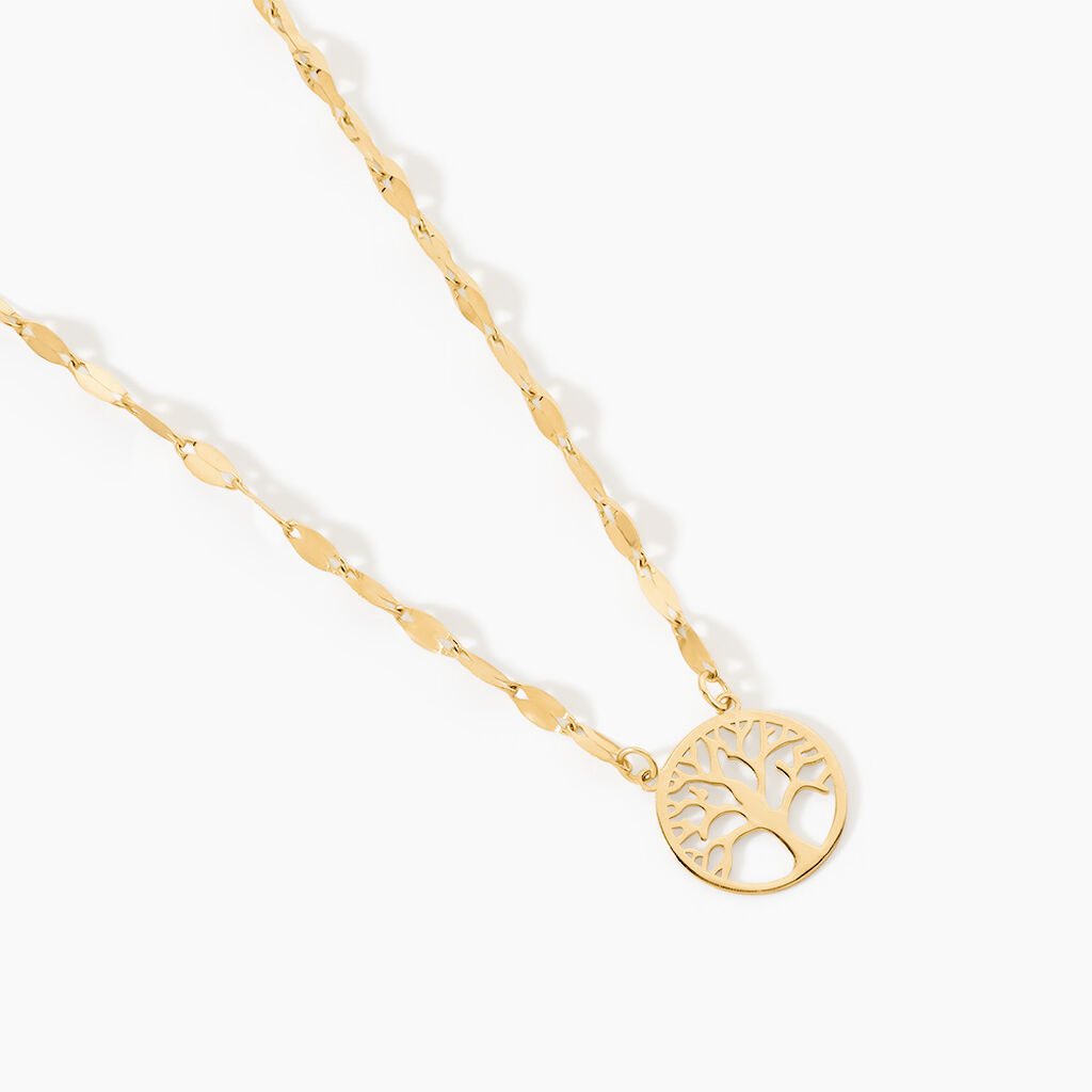 Collier Aulnia Argent Dor&eacute; A L'Or 750/1000 - Bijoux sans pierre Femme | Histoire d&rsquo;Or