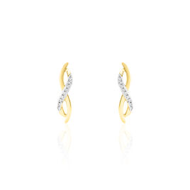 Boucles D'oreilles Puces Smina Or Jaune Diamant - Boucles d'oreilles pendantes Femme | Histoire d’Or