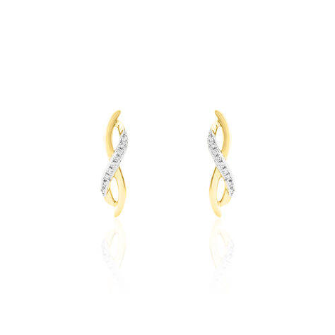 Boucles D'oreilles Puces Smina Or Jaune Diamant - Boucles d'oreilles pendantes Femme | Histoire d’Or