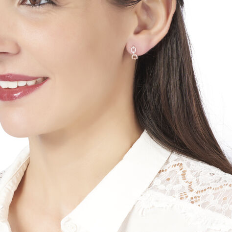 Créoles Anfal Rondes Or Rose Oxyde De Zirconium - Boucles d'oreilles créoles Femme | Histoire d’Or
