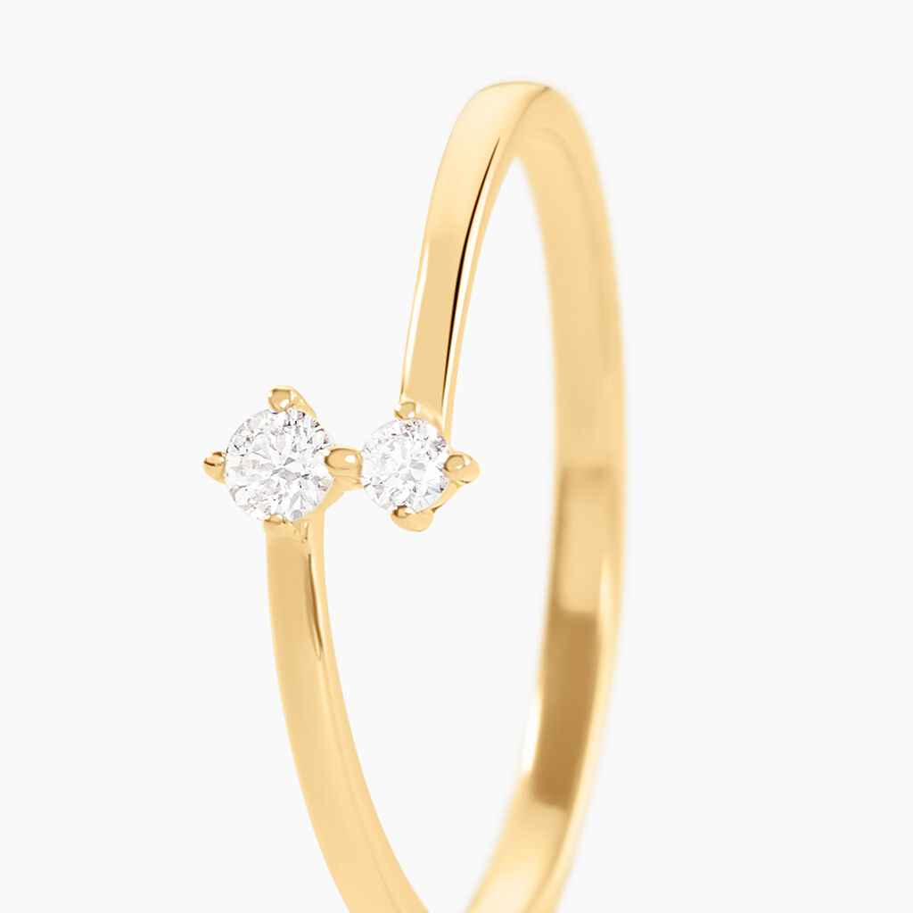 Bague Eugenio Or Jaune Diamant Synth&eacute;tique - Bagues solitaires Femme | Histoire d&rsquo;Or
