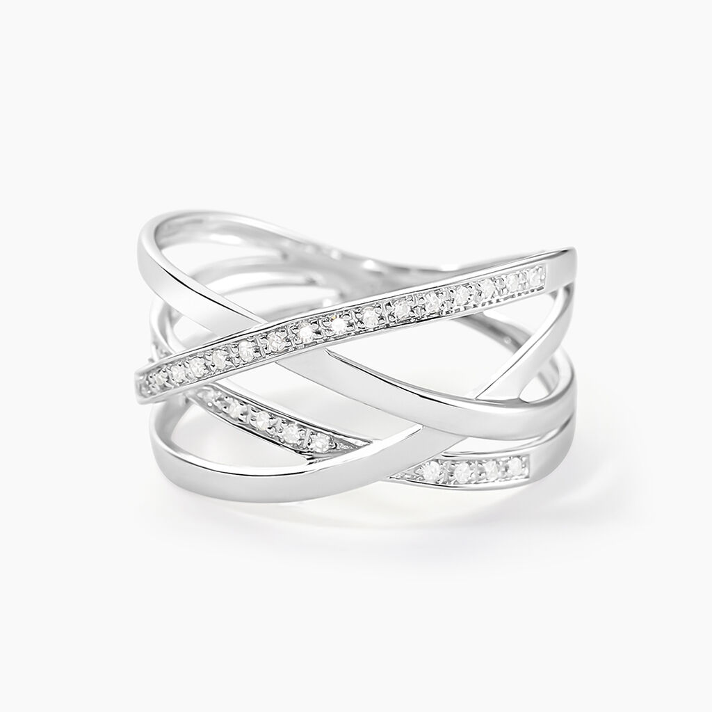 Bague Trisca Or Blanc Diamant - Bagues avec pierre Femme | Histoire d&rsquo;Or