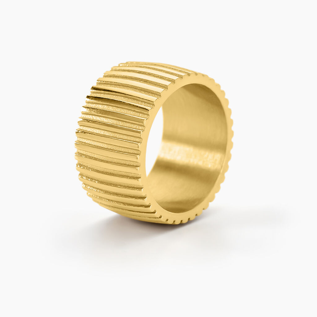 Bague Sicily Acier Doré - Bagues fantaisie Femme | Histoire d’Or