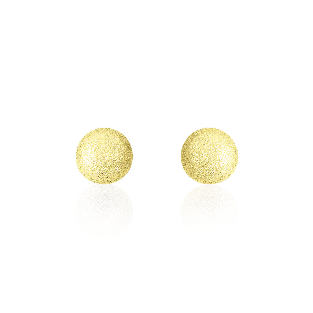 Boucles D'oreilles Puces Fidelia Boule Sablee Or Jaune - Clous d'oreilles Femme | Histoire d’Or