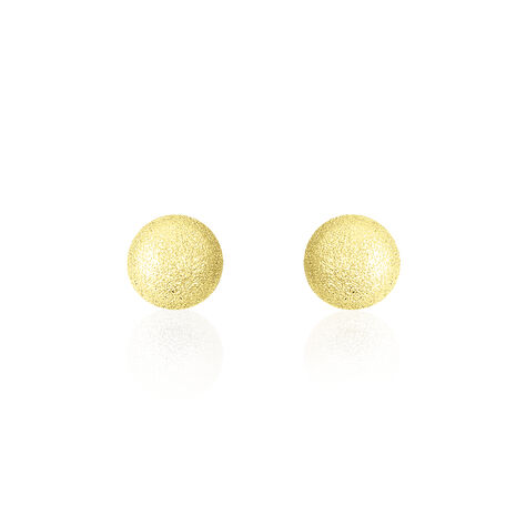 Boucles D'oreilles Puces Fidelia Boule Sablee Or Jaune - Clous d'oreilles Femme | Histoire d’Or