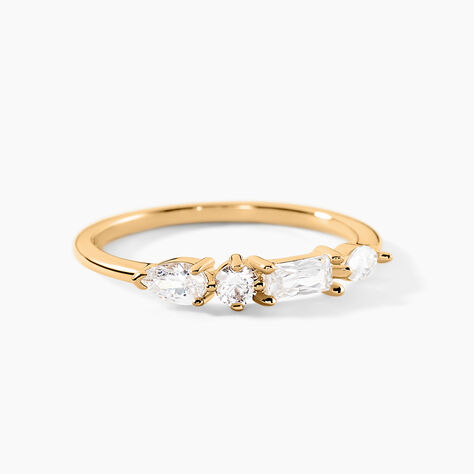 Bague Estela Plaque Or Jaune Oxyde De Zirconium - Bagues solitaires Femme | Histoire d&rsquo;Or