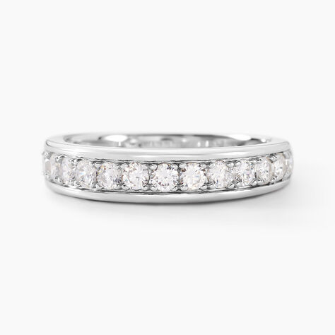 Demi Alliance Heket Argent Blanc Oxyde De Zirconium - Bagues avec pierre Femme | Histoire d&rsquo;Or