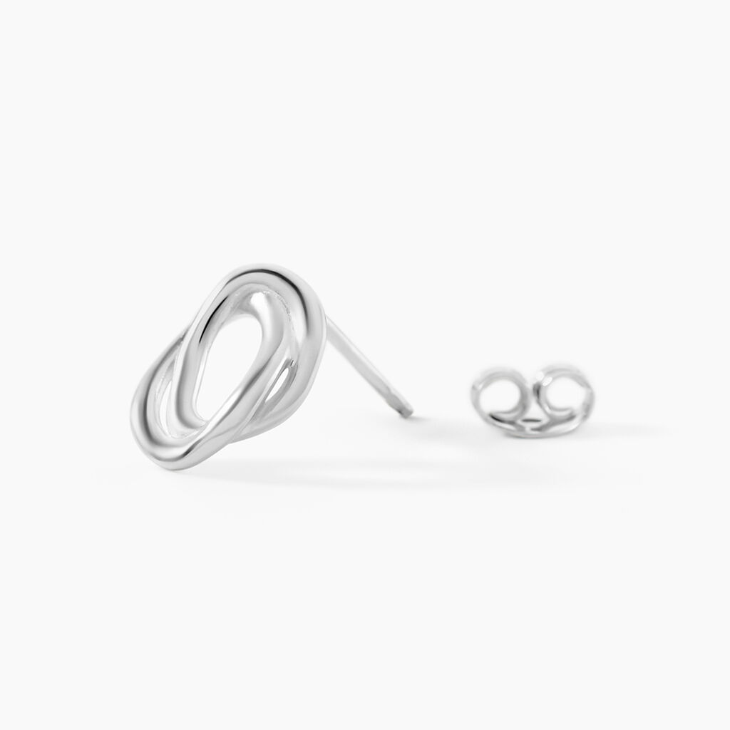 Boucles D'Oreilles Puces Paros Argent Blanc - Boucles d'oreilles fantaisie Femme | Histoire d’Or