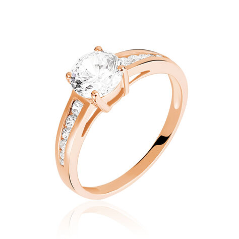 Bague Solitaire Arjuna Or Rose Oxyde De Zirconium - Bagues solitaires Femme | Histoire d’Or