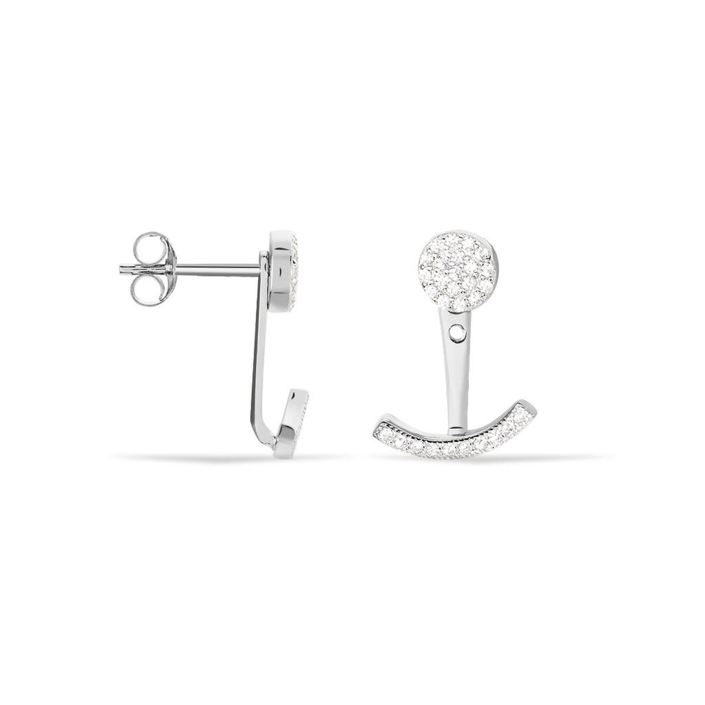 Bijoux D'oreilles Phybie Argent Blanc Oxyde De Zirconium - Boucles d'oreilles fantaisie Femme | Histoire d&rsquo;Or