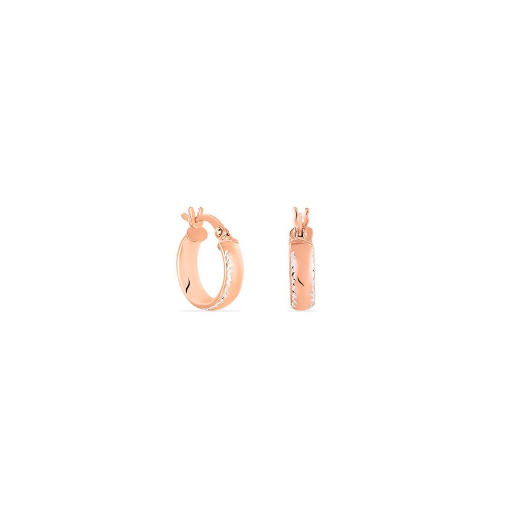 Créoles Argent Rose Ava - Boucles d'oreilles créoles Femme | Histoire d’Or