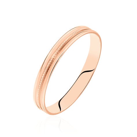 Alliance Effet Perle Ruban Plat Or Rose -  Unisex | Histoire d’Or
