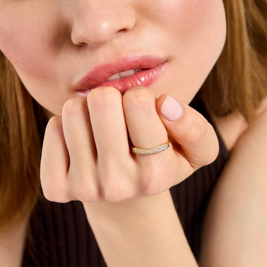 Bague Alodie Acier Jaune Oxyde De Zirconium - Bagues avec pierre Femme | Histoire d&rsquo;Or