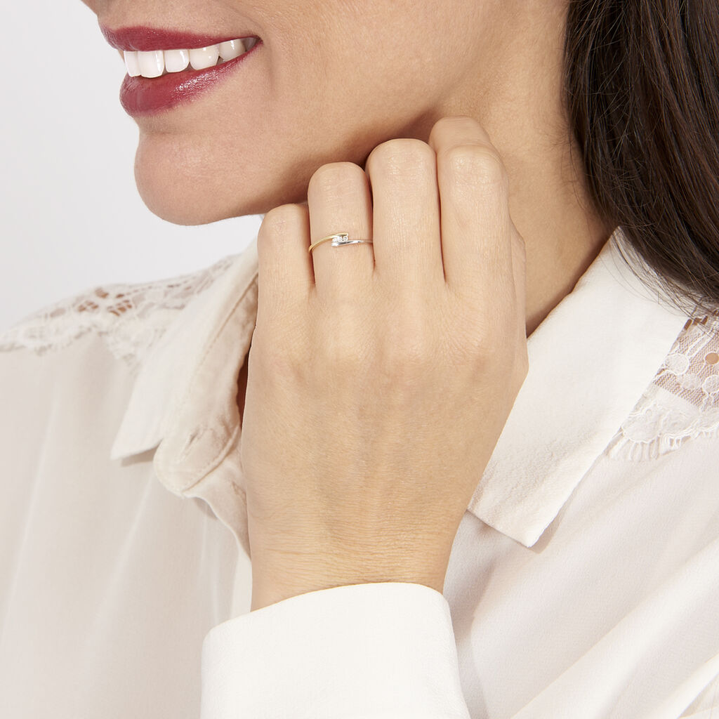 Bague Brooke Or Bicolore Diamant - Bagues avec pierre Femme | Histoire d’Or